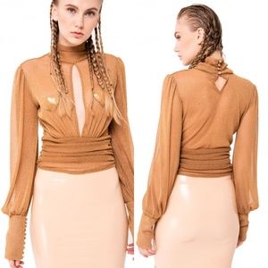 KIKI RIKI  SHEER V-NECKLINE BLOUSE 🆕